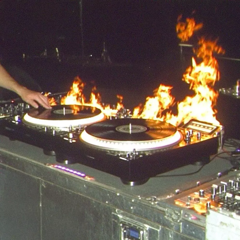 Turntables on fire