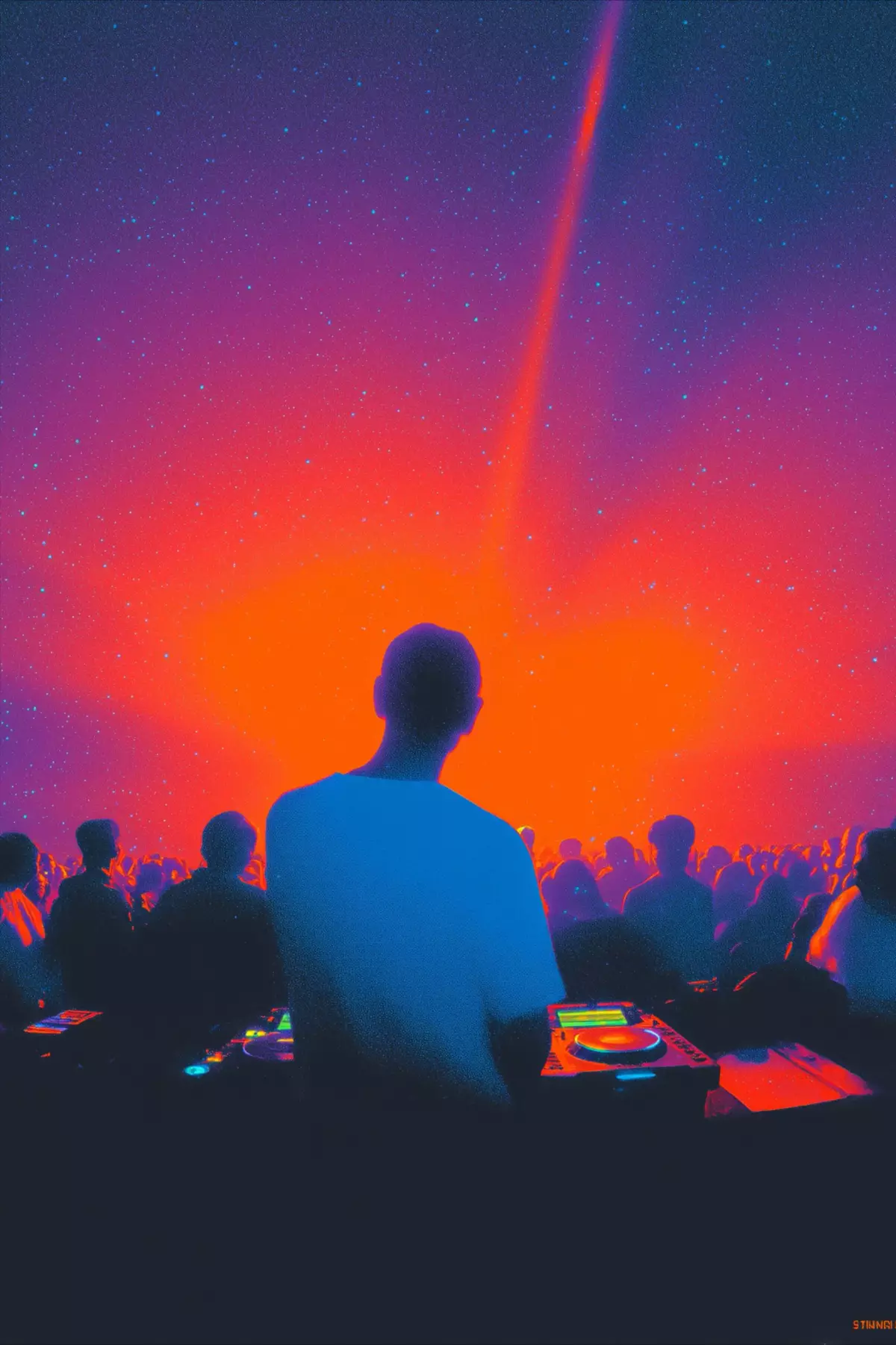 DJ cosmic illustration